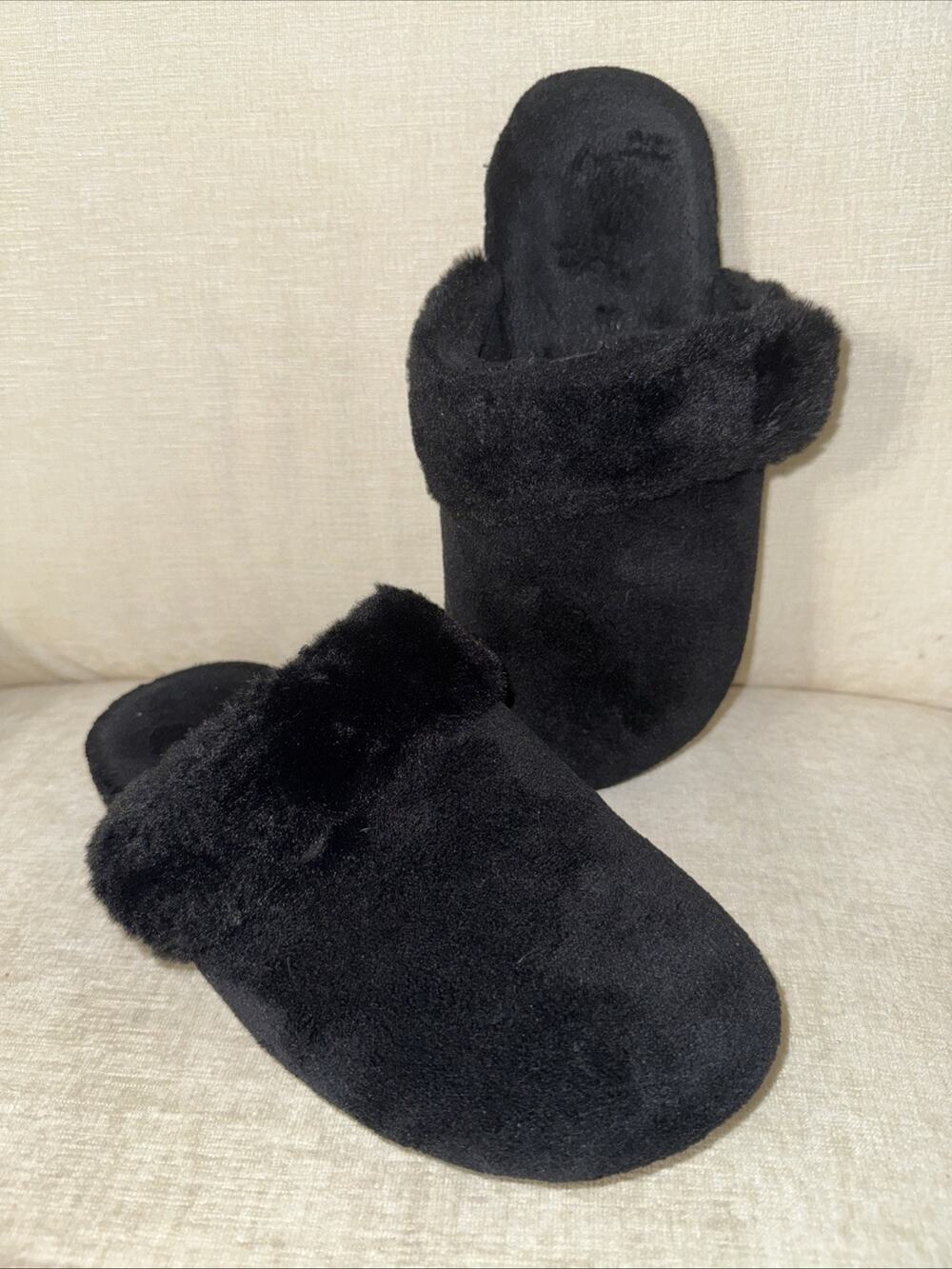 Vionic Slippers Black Mule Marielle Adjustable Orthotic Support Women’s SZ 7